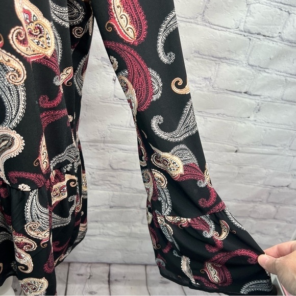 WHBM Paisley Print Tie Front Top Large - Picture 4 of 10